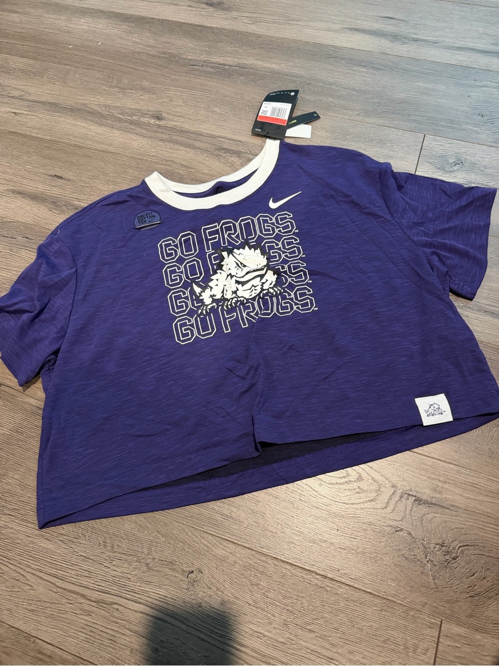 Womens Nike TCU Crop Shirt Size L Tee